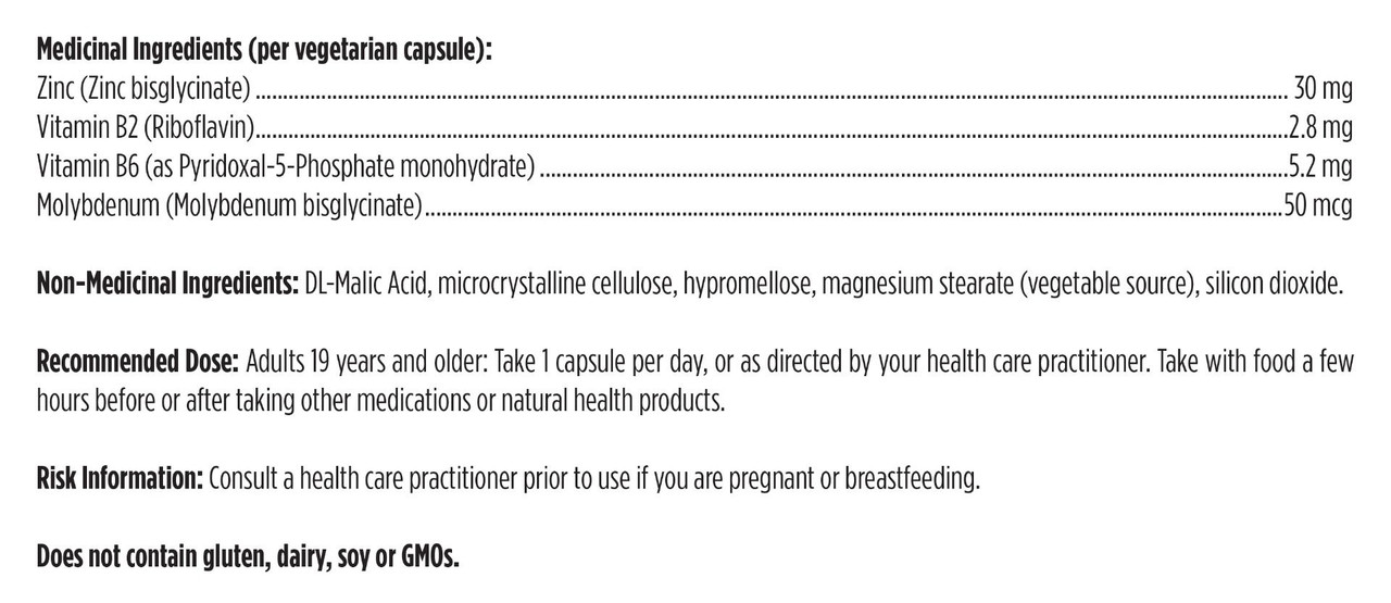 Designs for Health Zinc Supreme Ingredients